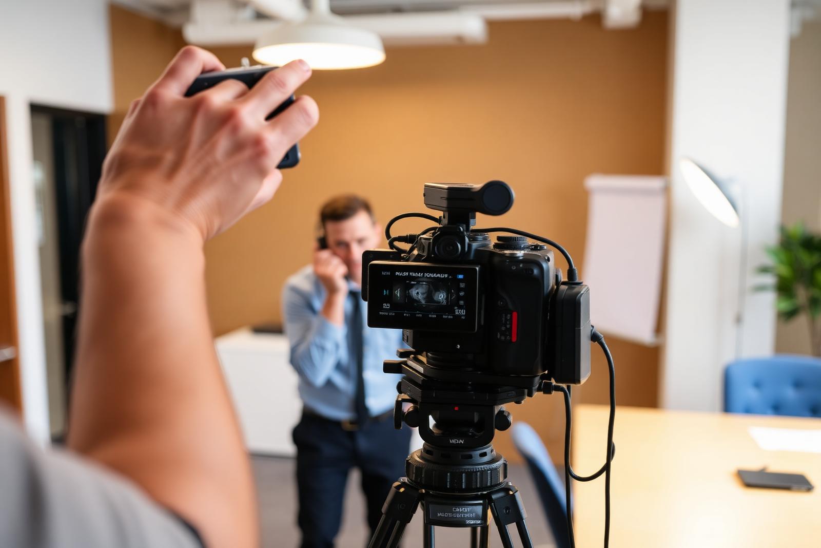 Corporate video shoot in office